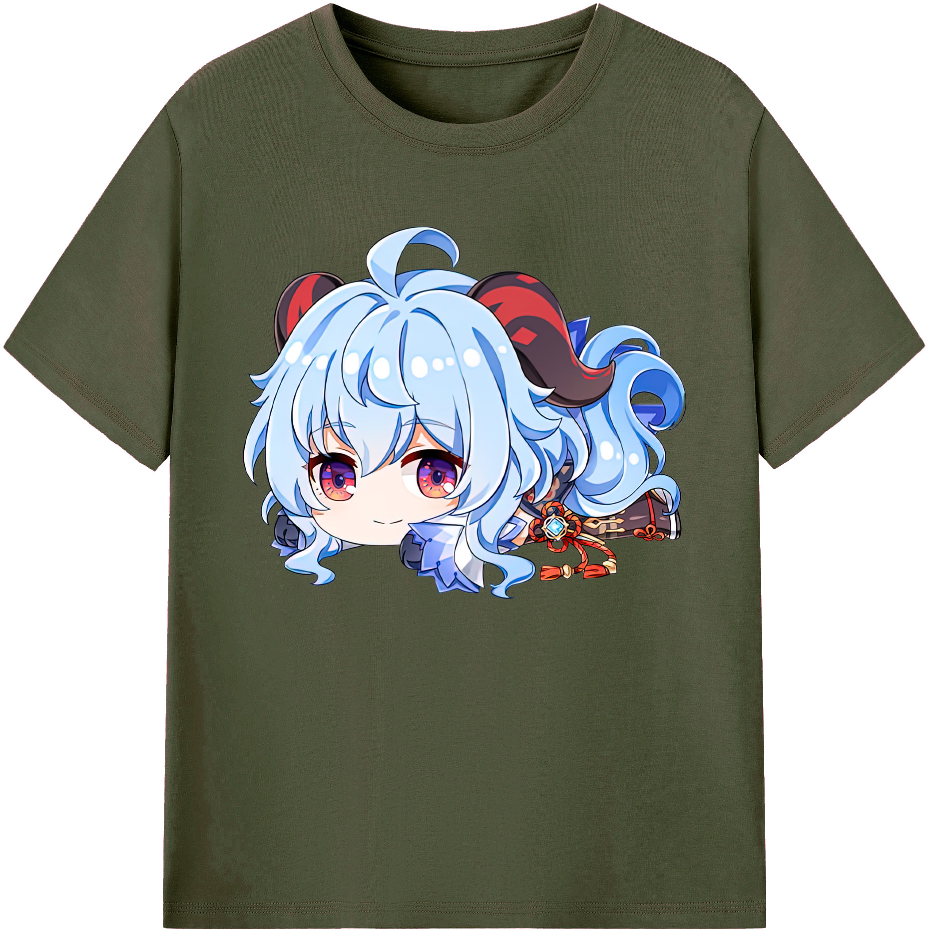 げんし神 甘雨 かんう genshin Ganyu 綿100％ メンズ半袖Tシャツ｜肌触りやわらか＆通気性